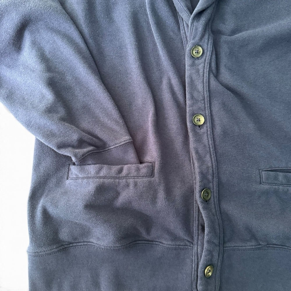 Polo Ralph Lauren Shawl Collar Cardigan Men L Blue Cotton Button Up Knit Sweater - Picture 7 of 15